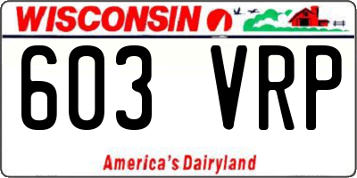 WI license plate 603VRP