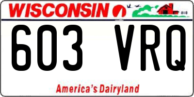 WI license plate 603VRQ