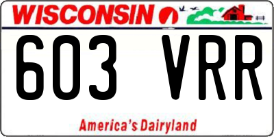 WI license plate 603VRR