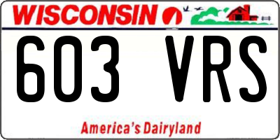 WI license plate 603VRS