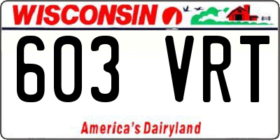 WI license plate 603VRT