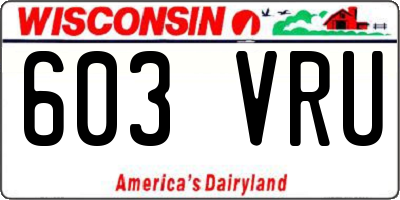 WI license plate 603VRU