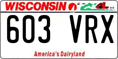 WI license plate 603VRX