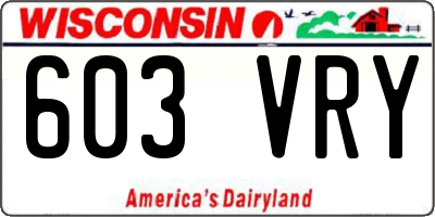WI license plate 603VRY