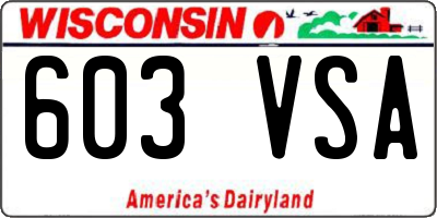 WI license plate 603VSA
