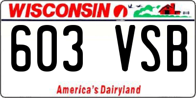 WI license plate 603VSB