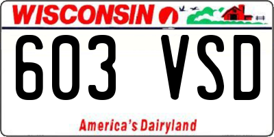 WI license plate 603VSD