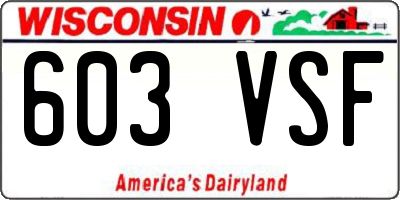 WI license plate 603VSF