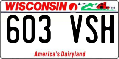 WI license plate 603VSH
