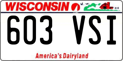 WI license plate 603VSI