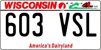 WI license plate 603VSL
