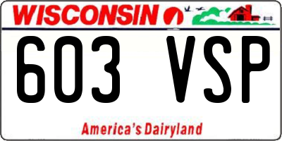 WI license plate 603VSP