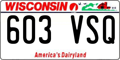WI license plate 603VSQ