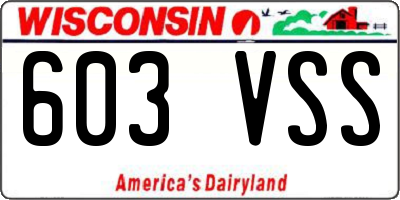 WI license plate 603VSS