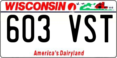 WI license plate 603VST