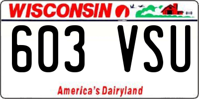WI license plate 603VSU
