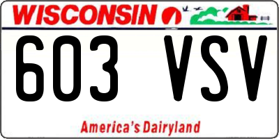 WI license plate 603VSV