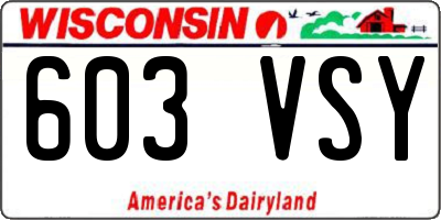 WI license plate 603VSY