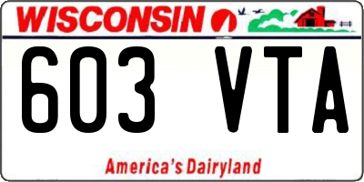 WI license plate 603VTA