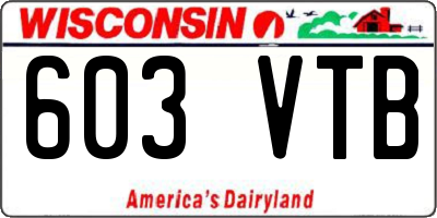 WI license plate 603VTB