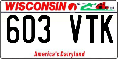 WI license plate 603VTK