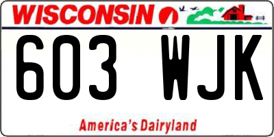 WI license plate 603WJK