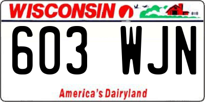 WI license plate 603WJN