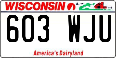 WI license plate 603WJU