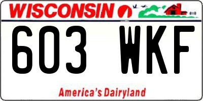WI license plate 603WKF