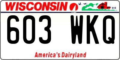 WI license plate 603WKQ