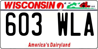 WI license plate 603WLA