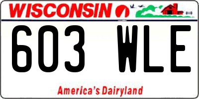 WI license plate 603WLE