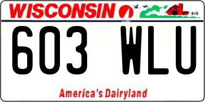 WI license plate 603WLU