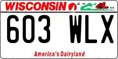WI license plate 603WLX
