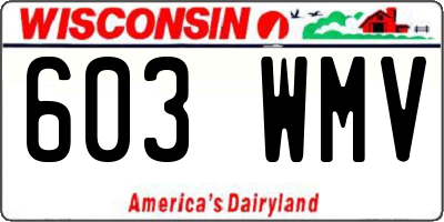 WI license plate 603WMV