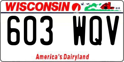 WI license plate 603WQV