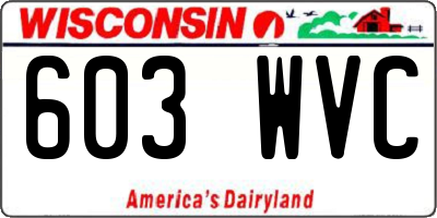 WI license plate 603WVC