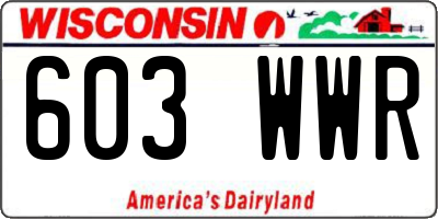 WI license plate 603WWR