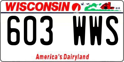 WI license plate 603WWS