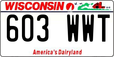 WI license plate 603WWT