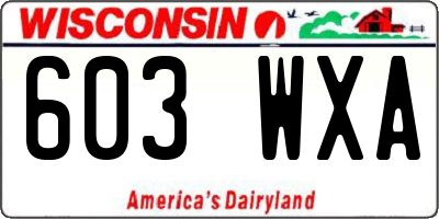 WI license plate 603WXA