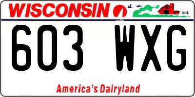 WI license plate 603WXG