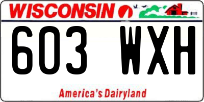 WI license plate 603WXH