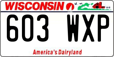 WI license plate 603WXP