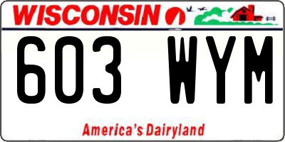 WI license plate 603WYM