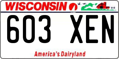 WI license plate 603XEN