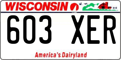 WI license plate 603XER