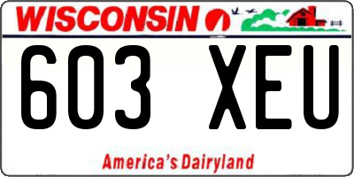WI license plate 603XEU