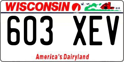 WI license plate 603XEV