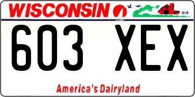 WI license plate 603XEX